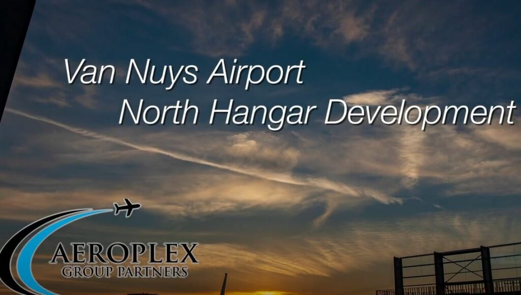 TWIN HANGARS STEEL BEAM RAISING VNY NORTH SIGNATURE VAN NUYS AIRPORT